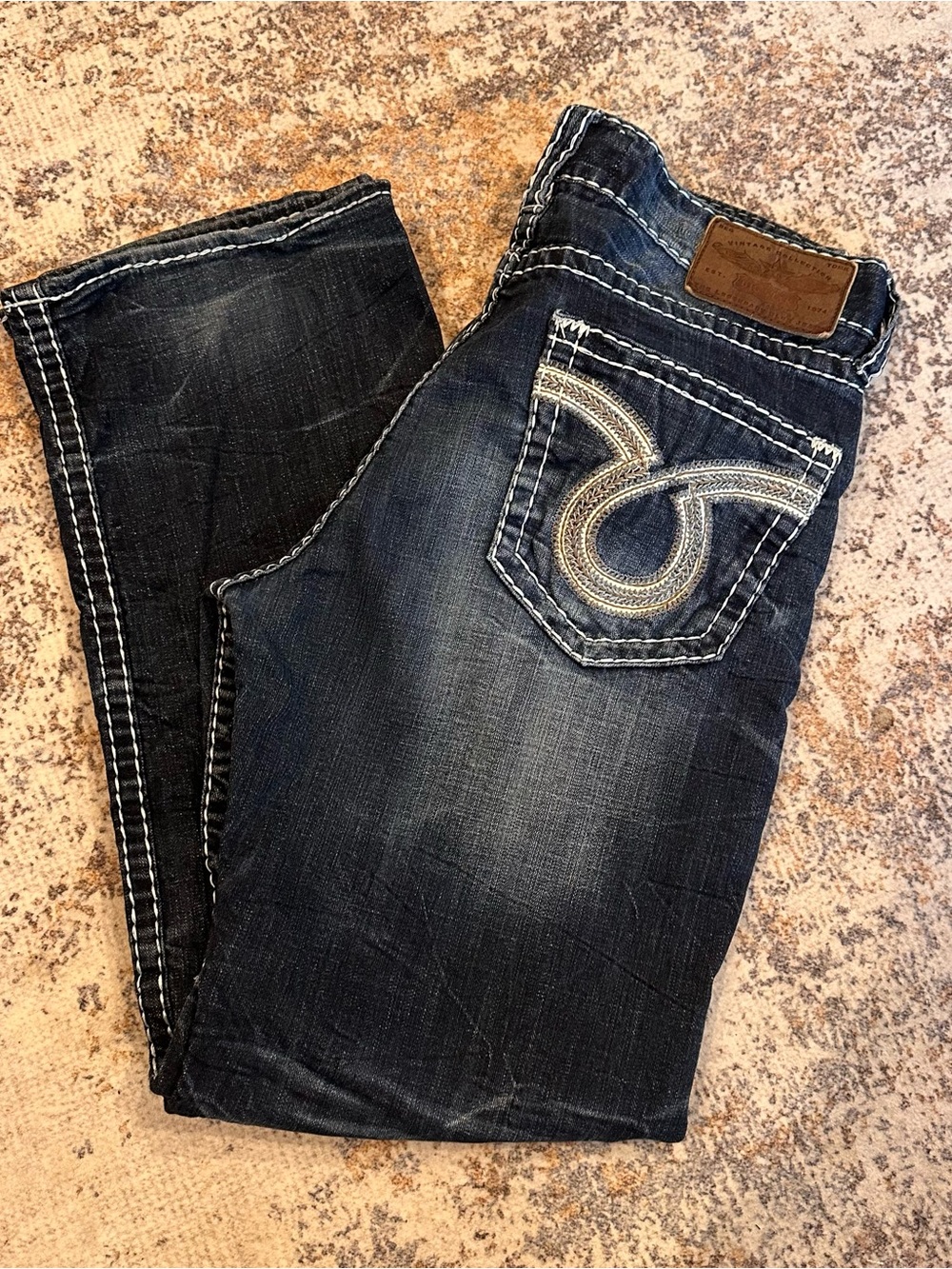 EUC Big Star Pioneer Jeans Men 36R Dark Wash Bootcut Thick Stitch Y2K Western